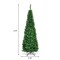 Green PVC Pencil Christmas Tree with LED Lights, Iron Stand and Hinged Design
